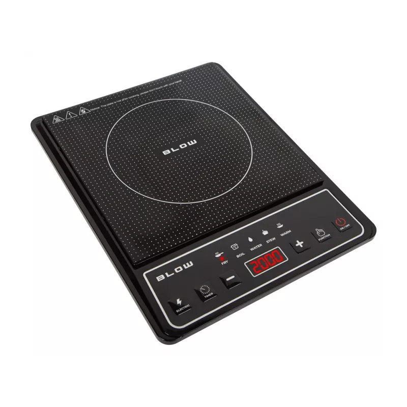 BLOW indukčná varná doska, jedna varná zóna, nastaviteľná varná platňa, 2000W, čierna