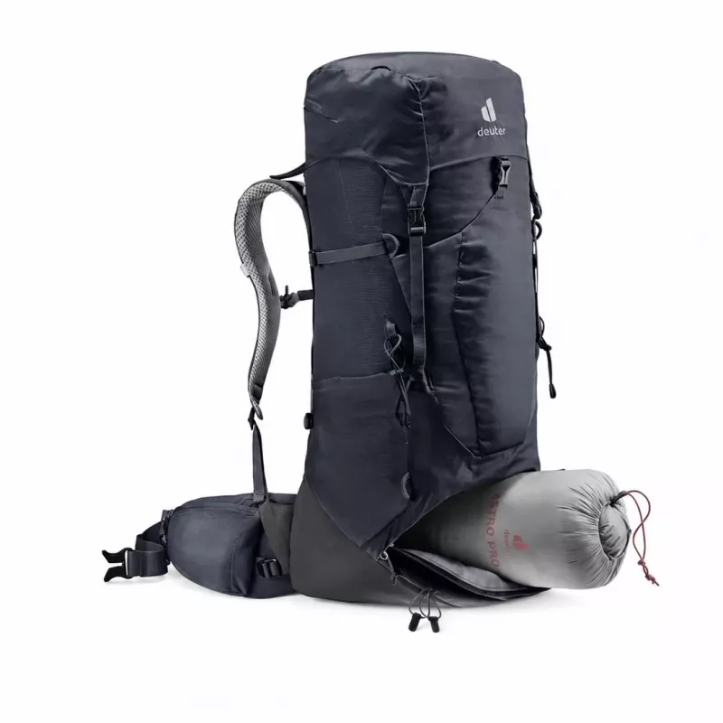Deuter Aircontact Lite 40+10 batoh čierny/sivý