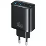 USAMS T70 40W 2xUSB-A 2xUSB-C napájací zdroj čierny