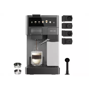 Cecotec FreeStyle Latte T kávovar - 20 bar tlak pumpy, integrovaný naparovač mlieka, 1350 W, sivá