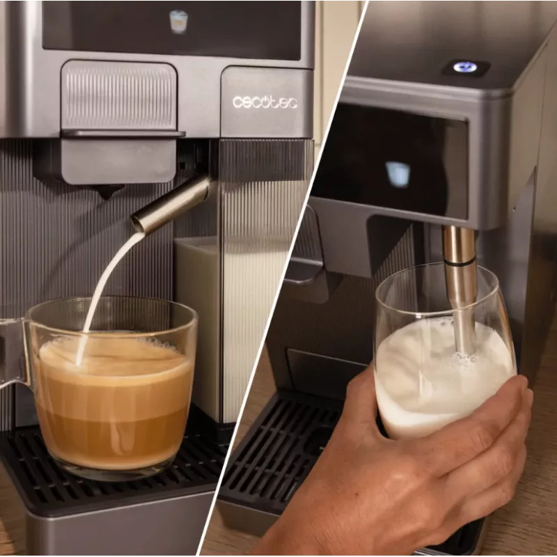 Cecotec FreeStyle Latte T kávovar - 20 bar tlak pumpy, integrovaný naparovač mlieka, 1350 W, sivá