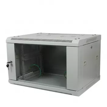 ALLNET 19-palcová nástenná skriňa 18U 1-dielna T600mm svetlosivá rozložená ako Flatpack SMA-Series