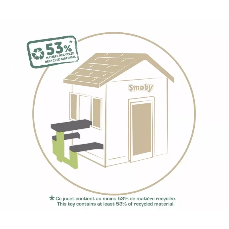 SMOBY Life detský piknikový stôl zelený/sivý