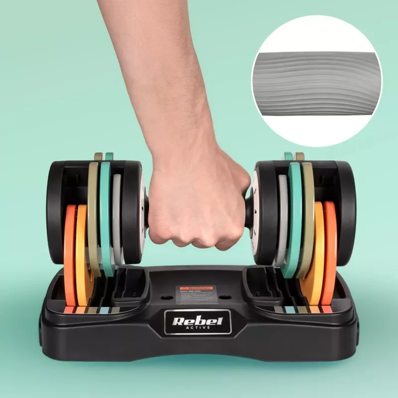 REBEL ACTIVE automatické liatinové jednoručky 2x10kg RBA2335