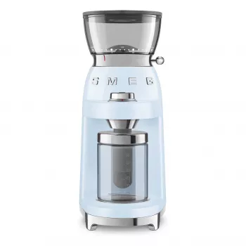 Smeg CGF03PBEU mlynček na kávu, 15 stupňov mletia, kapacita 240 g zŕn, 150 W, pastelovo modrý