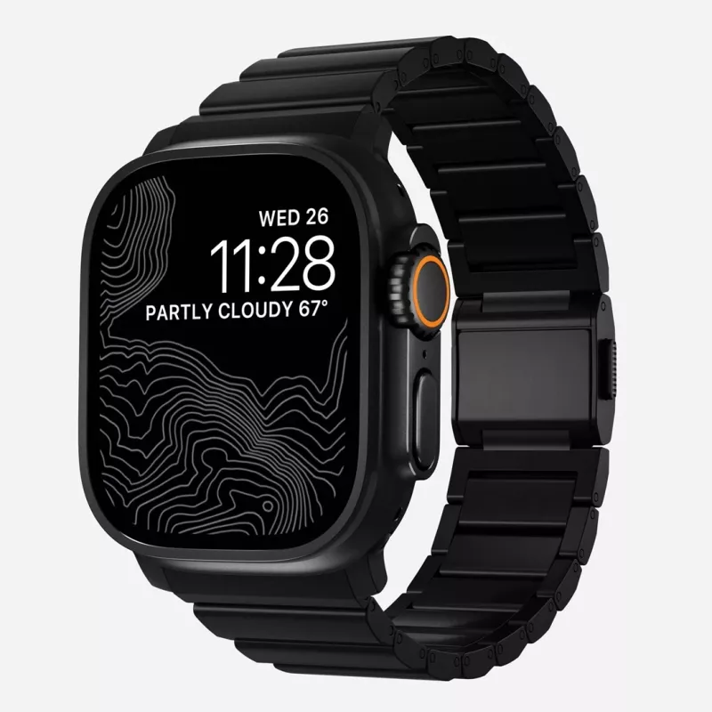 NOMAD Titanium remienok pre Apple Watch 46/49mm strieborný