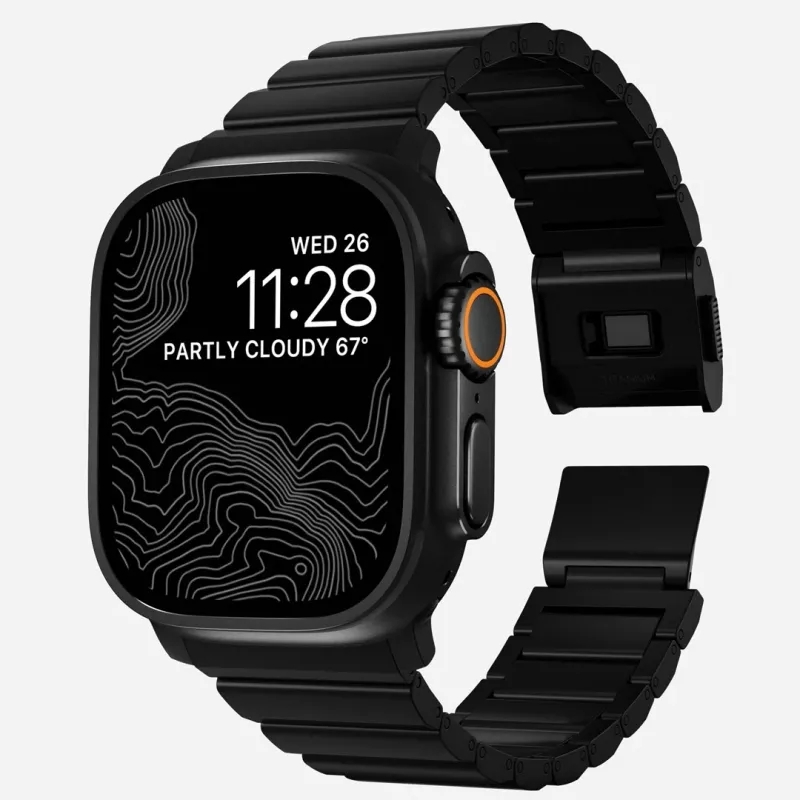 NOMAD Titanium remienok pre Apple Watch 46/49mm strieborný