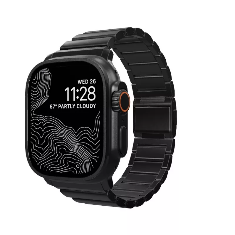 NOMAD Titanium remienok pre Apple Watch 46/49mm strieborný