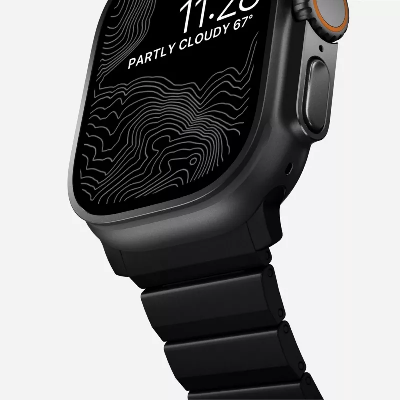 NOMAD Titanium remienok pre Apple Watch 46/49mm strieborný