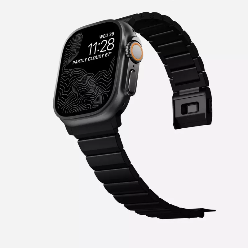 NOMAD Titanium remienok pre Apple Watch 46/49mm strieborný