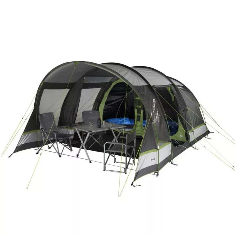 High Peak Garda 5.0 4-osobový tunelový stan zelená/svetlosivá