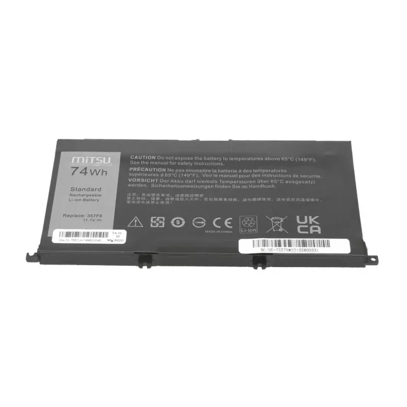 MITSU batéria Dell Inspiron 357F9 5577 7557 6600mAh 14,8V Li-Ion