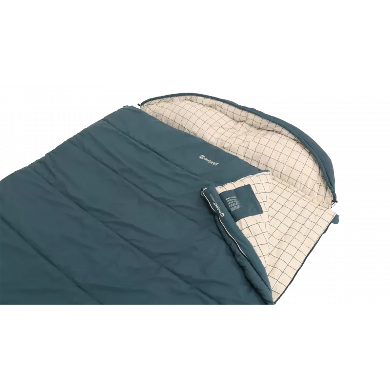 Outwell Camper Lux Double Blue spací vak 235x150 cm -16 až 5 °C zips obojstranný