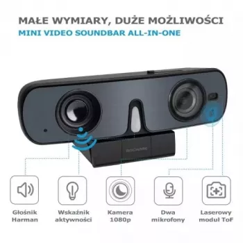 ROCWARE RC08P kamera, čierna, USB, 1080i/720p, vstavaný mikrofón