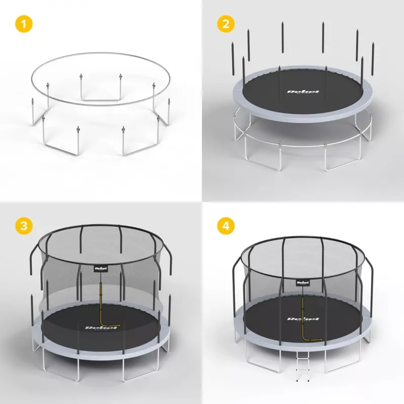REBEL Active Trampolína PRO 15ft/457cm - čierna/modrá