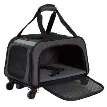 ZOLUX NOMAD prepravná klietka pre domáce zvieratá na kolieskach pre psov a mačky 47x32x27 cm čierna