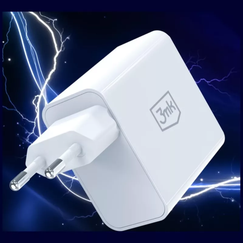 3MK FlowPower 45W PD 3.0 QC4+ GaN nabíjačka biela