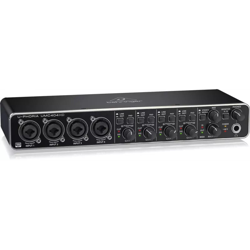 Behringer UMC404HD USB audio rozhranie 4x4 24-bit/192 kHz s MIDAS predzosilňovačmi