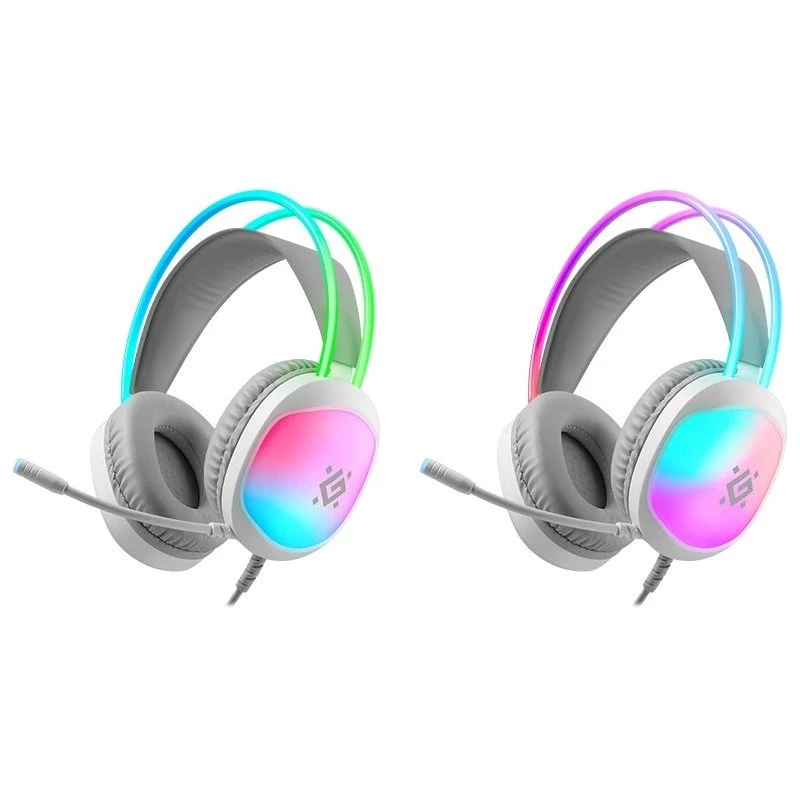 Defender Eclipse RGB herný headset biely