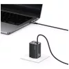 USAMS JC Series CC266 65W GaN rýchla nabíjačka s integrovaným USB-C káblom, čierna