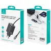USAMS JC Series CC266 65W GaN rýchla nabíjačka s integrovaným USB-C káblom, čierna