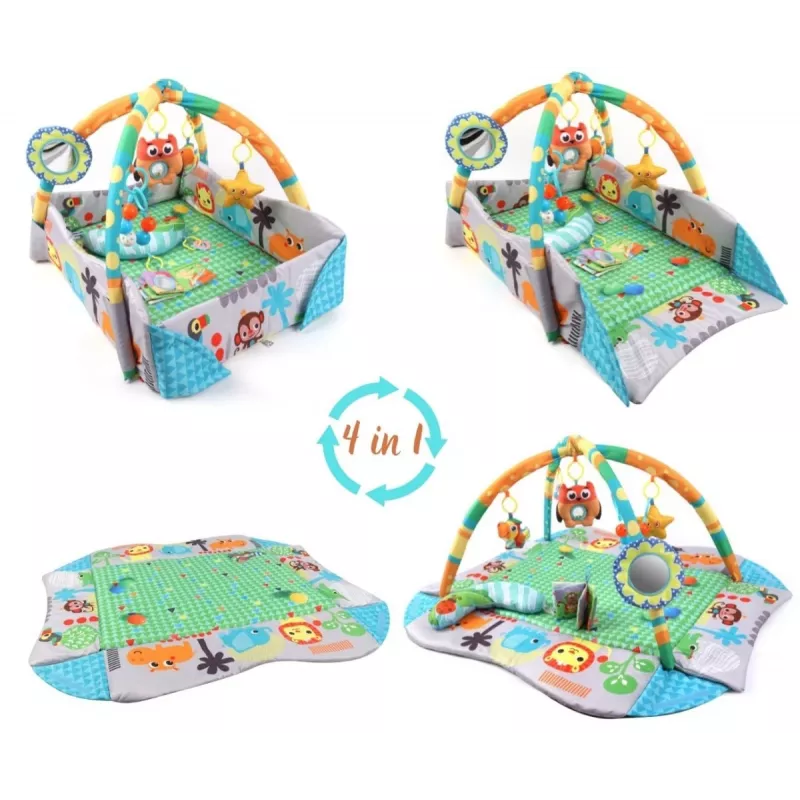 MILLY MALLY 4-in-1 džungľová hracia podložka, suchý bazén, ohrádka