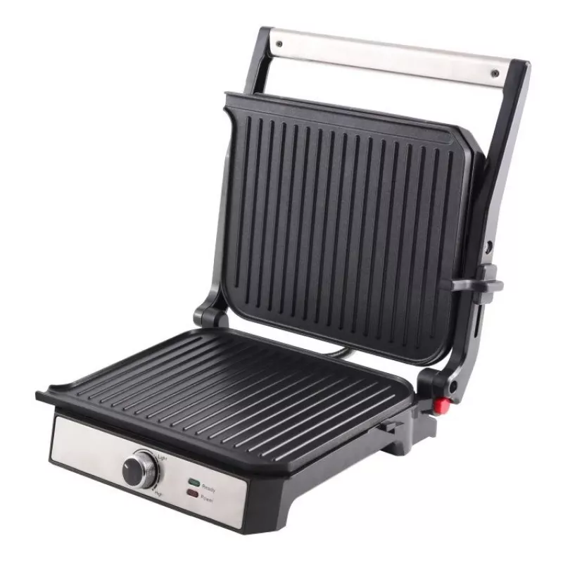 ELDOM GK200 GRILO kontaktný gril 2000W s nastaviteľným termostatom, nepriľnavé platne, čierna/strieborná