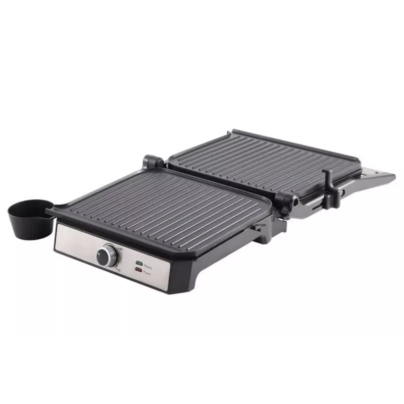 ELDOM GK200 GRILO kontaktný gril 2000W s nastaviteľným termostatom, nepriľnavé platne, čierna/strieborná