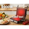 ELDOM GK200 GRILO kontaktný gril 2000W s nastaviteľným termostatom, nepriľnavé platne, čierna/strieborná