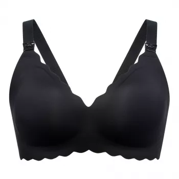 MOMCOZY YN46 Seamless Support Floral dojčiace podprsenka čierna 3XL