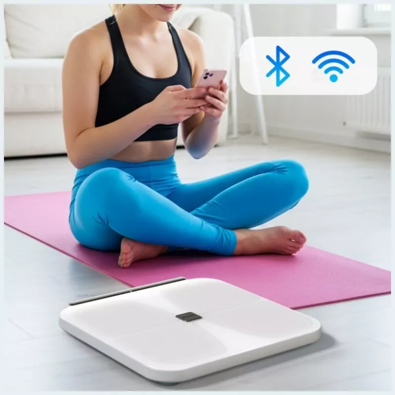 AWEI SS1 multifunkčná osobná váha s Bluetooth 5.0, biela
