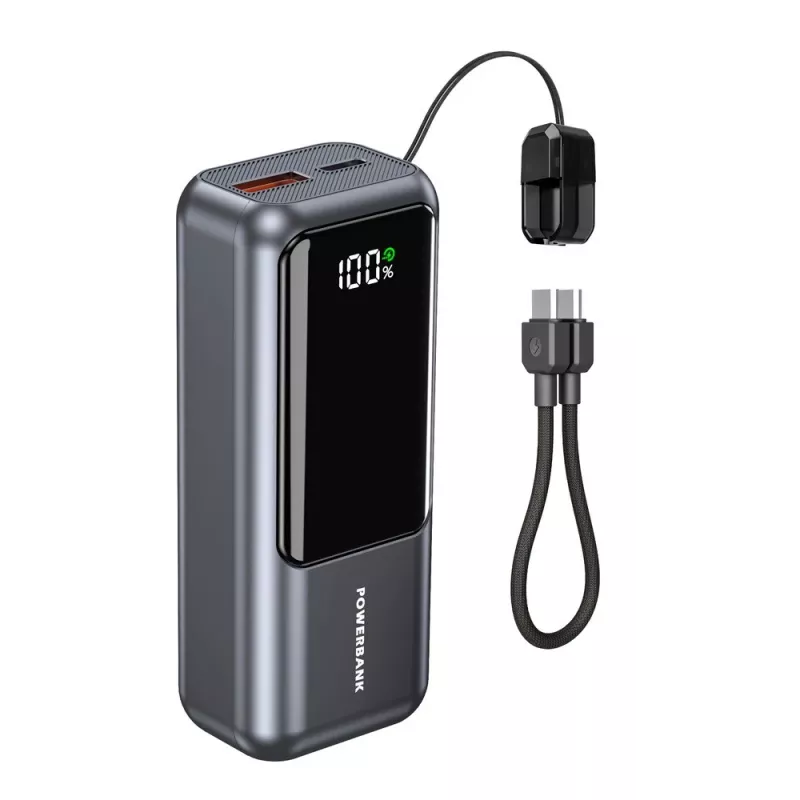 Gembird PB10-PD20-LCD-02 kompaktná rýchlonabíjacia powerbanka s LCD displejom, 20W, 10000 mAh, Space Grey