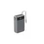 Gembird PB20-PD65-LCD-01 rýchlonabíjacia powerbanka s integrovanými káblami, 65W, 20000 mAh, čierna