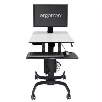 Ergotron WorkFit-C Single HD pracovná stanica na sedenie a státie - mobilný vozík - čierna, sivá - 12,7 kg - 76,2 cm (30