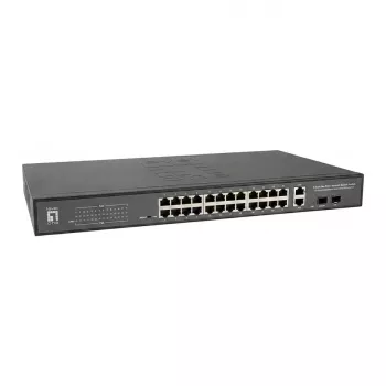 LevelONE GTP-2871DP L3 managed PoE+ switch 24x GE PoE + 4x 10G SFP+ 440W 19