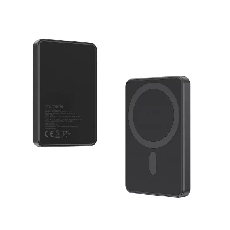 Gembird PB05-WPC15M-01 magnetická bezdrôtová powerbanka 15W, 5000mAh, čierna