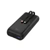 Gembird PB20-PD20-LCD-01 rýchlonabíjacia powerbanka s integrovanými káblami, 20 W, 20000 mAh, čierna