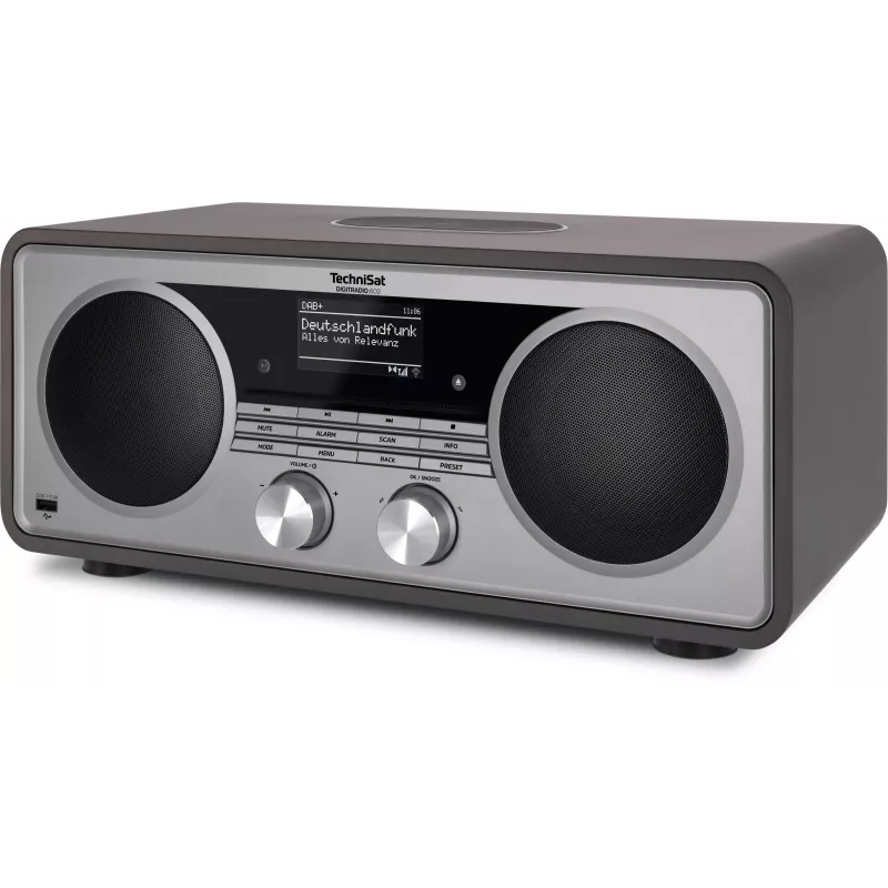 TechniSat DIGITRADIO 602 DAB+/FM/internetové rádio s Bluetooth, CD prehrávačom a Qi nabíjačkou - antracitová/strieborná