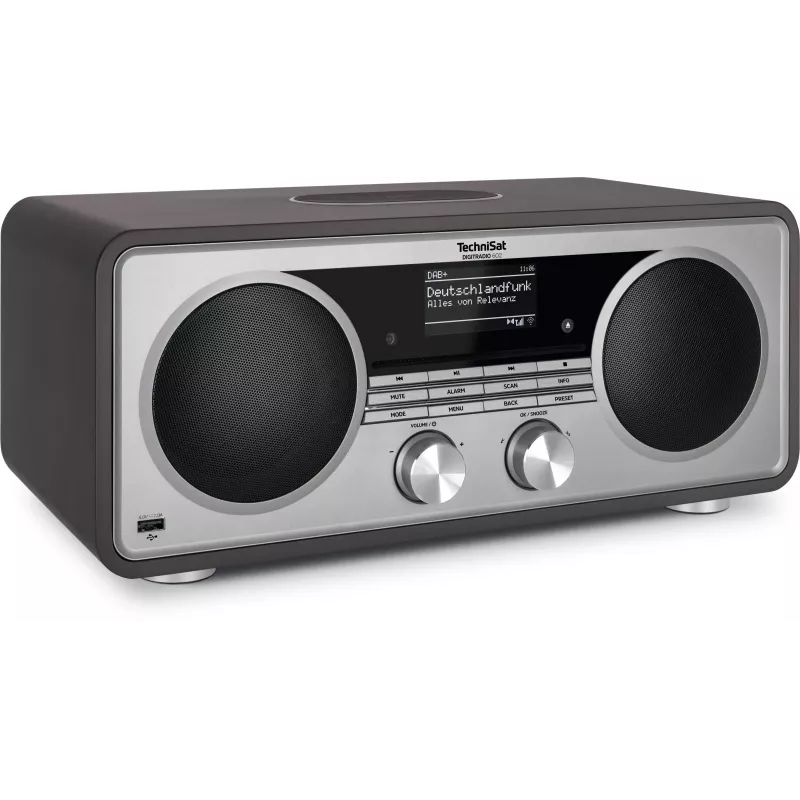 TechniSat DIGITRADIO 602 DAB+/FM/internetové rádio s Bluetooth, CD prehrávačom a Qi nabíjačkou - antracitová/strieborná