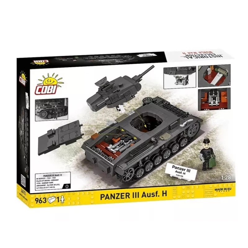 COBI 958 PCS HC WWII Panzer III Ausf. H stavebnica
