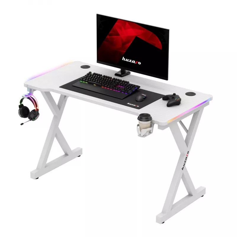 HUZARO HERO 2.3 RGB WHITE herný stôl
