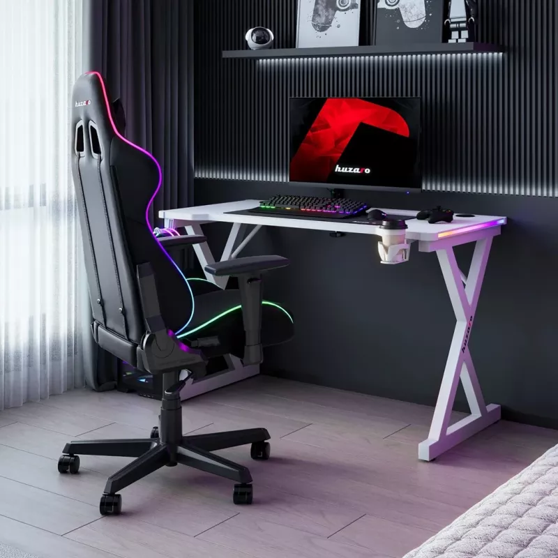 HUZARO HERO 2.3 RGB WHITE herný stôl