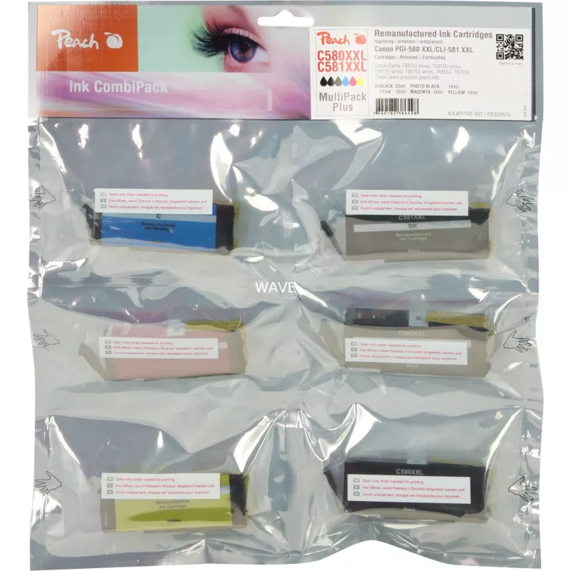 Peach Ink Save Pack Plus PI100-397 kompatibilné s Canon PGI-580XXL CLI-581XXL multipack 6 kaziet