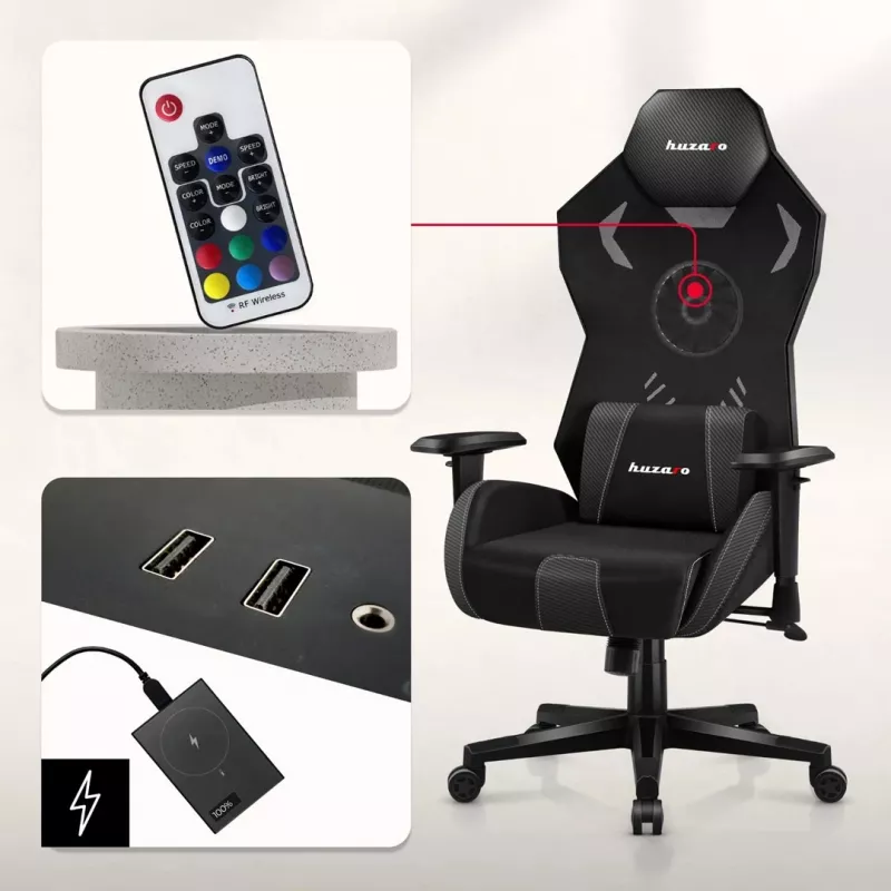 Huzaro Combat 7.6 RGB Black herná stolička