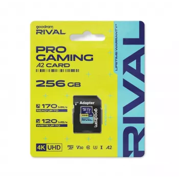 GOODRAM microSDXC 256GB RIVAL UHS-I U3 V30 A2 170/120MB/s + adaptér