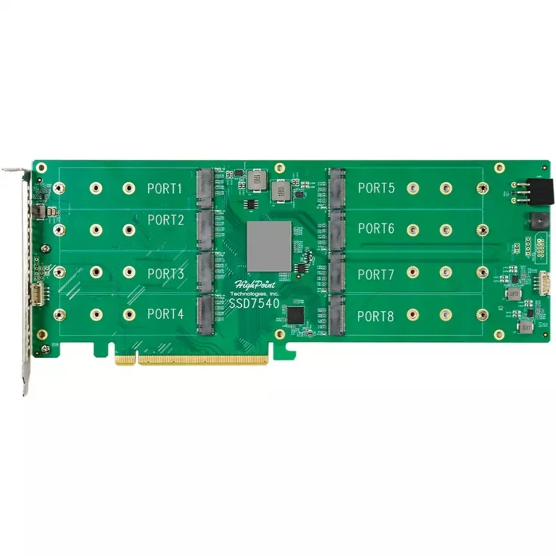 HighPoint Rocket 1508 8x M.2 port na PCIe 4.0 x16 NVMe HBA C rozširujúca karta