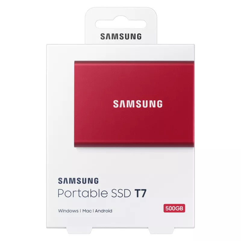 Samsung Portable SSD T7 500GB USB 3.2 Gen 2 Metallic Red externý SSD disk