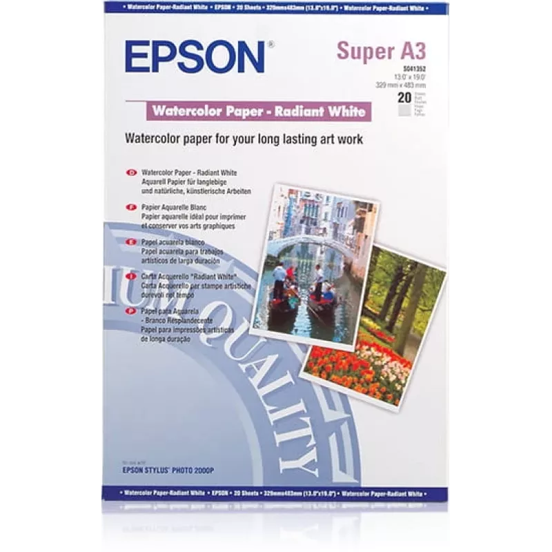 Epson WaterColor Paper Radiant White A3+ 190 g/m² 20 listov Inkjet