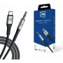 3MK AUX USB-C na 3,5 mm jack audiokábel (12 cm) - sivý