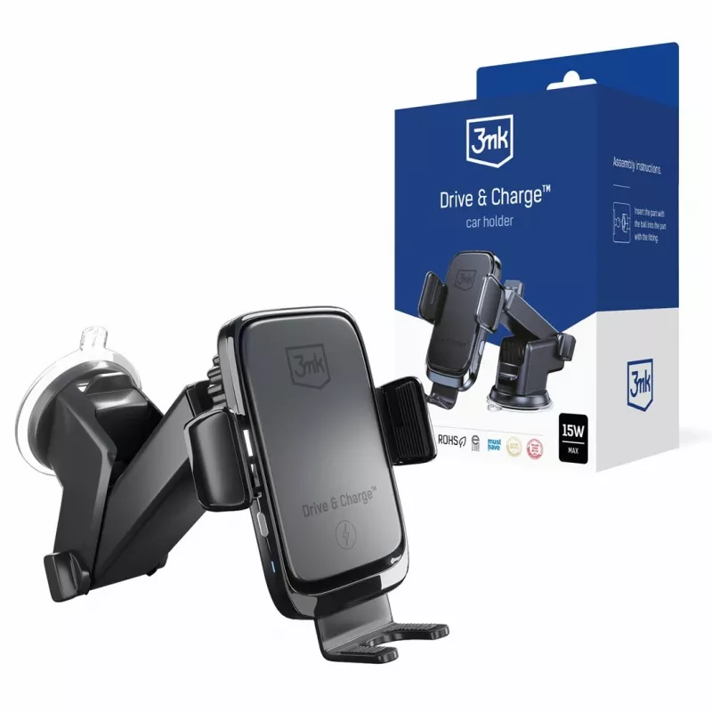 3mk Drive & Charge držiak do auta s bezdrôtovou nabíjačkou